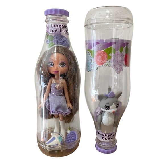 Yummi Land Soda Pop Doll Pet Lindsay Lue Lilac Lana Lavendar Cat 2 Pc Set - Picture 1 of 9